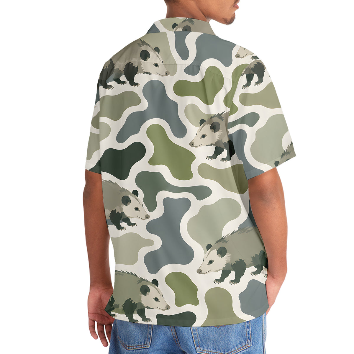 Opossum Camouflage Hunting Funny Pattern Hawaiian Shirt