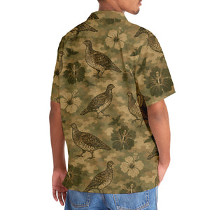 Grouse Hibiscus Camouflage Hawaiian Shirt