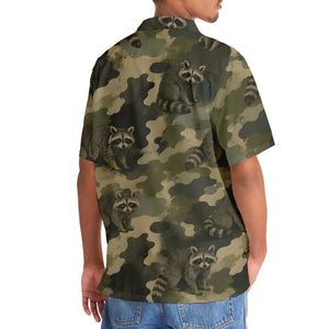 Raccoon Camouflage Graphic Pattern Hawaiian Shirt