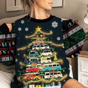 Christmas Tree With Camper Vans Ugly Sweater