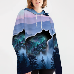 Aurora Bear Adventure Mountain All Over Print Shirt