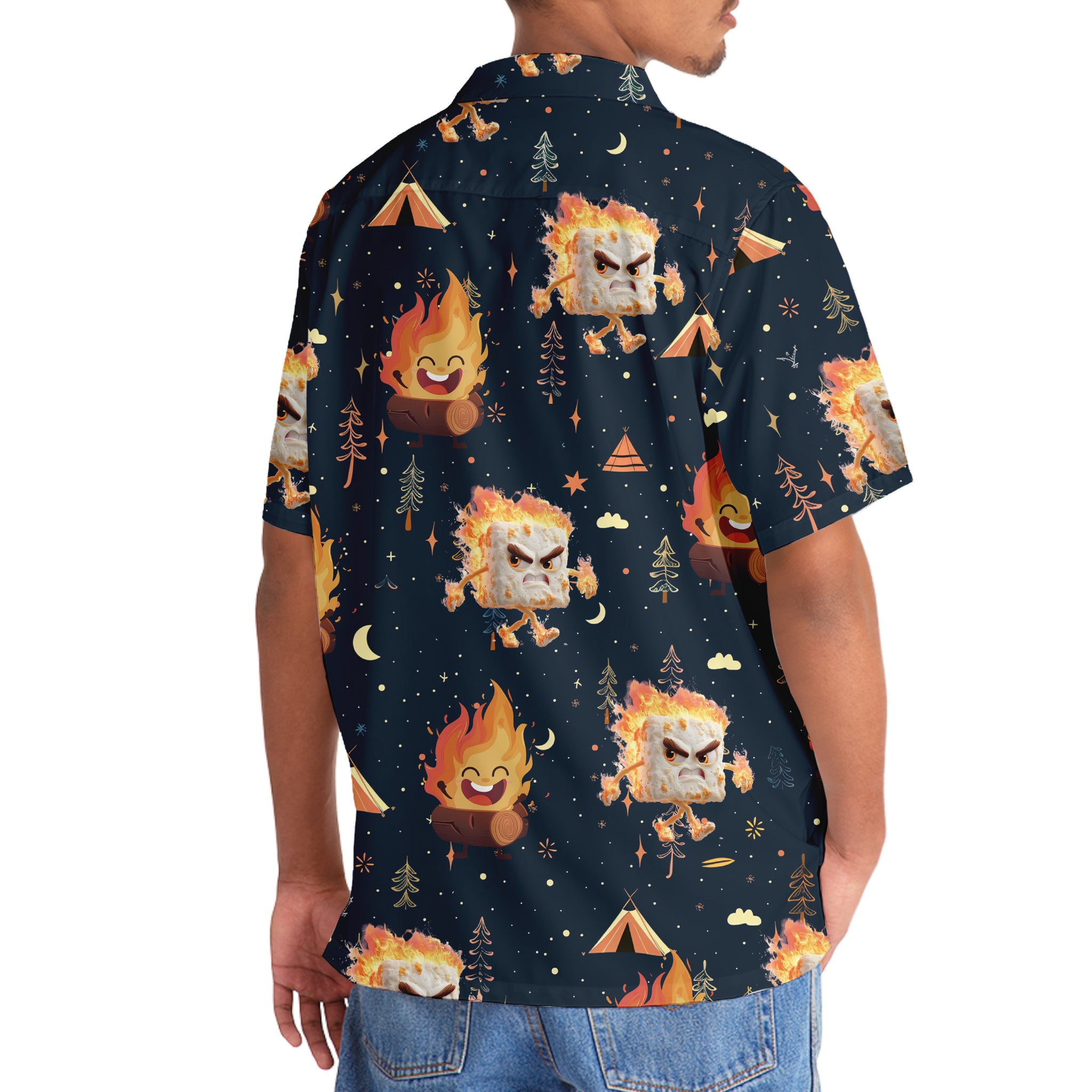 Angry Marshmallow On Fire Hawaiian Shirt