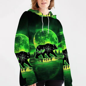 Bear Green Moonlit Art All Over Print Shirt