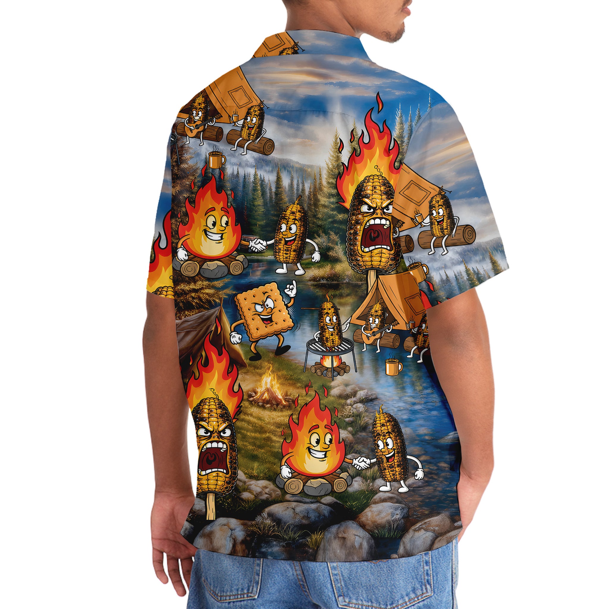 Burnt Corn Funny Camping Hawaiian Shirt
