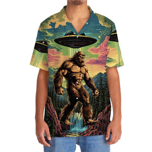 Muscle Bigfoot Hiking UFO Hawaiian Shirt