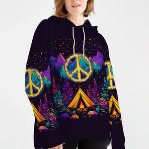Camping Peace Sign All Over Print Shirt