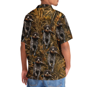 Camouflage German Shorthaired Pointer Running With Pheasant Hunting Hawaiian Shirt