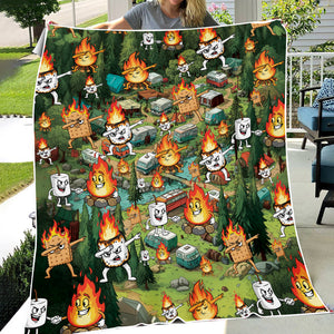 Burnt Marshmallow Camping Fleece Blanket Collection