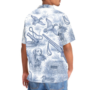 Blue and White Duck Hunting Hawaiian shirt