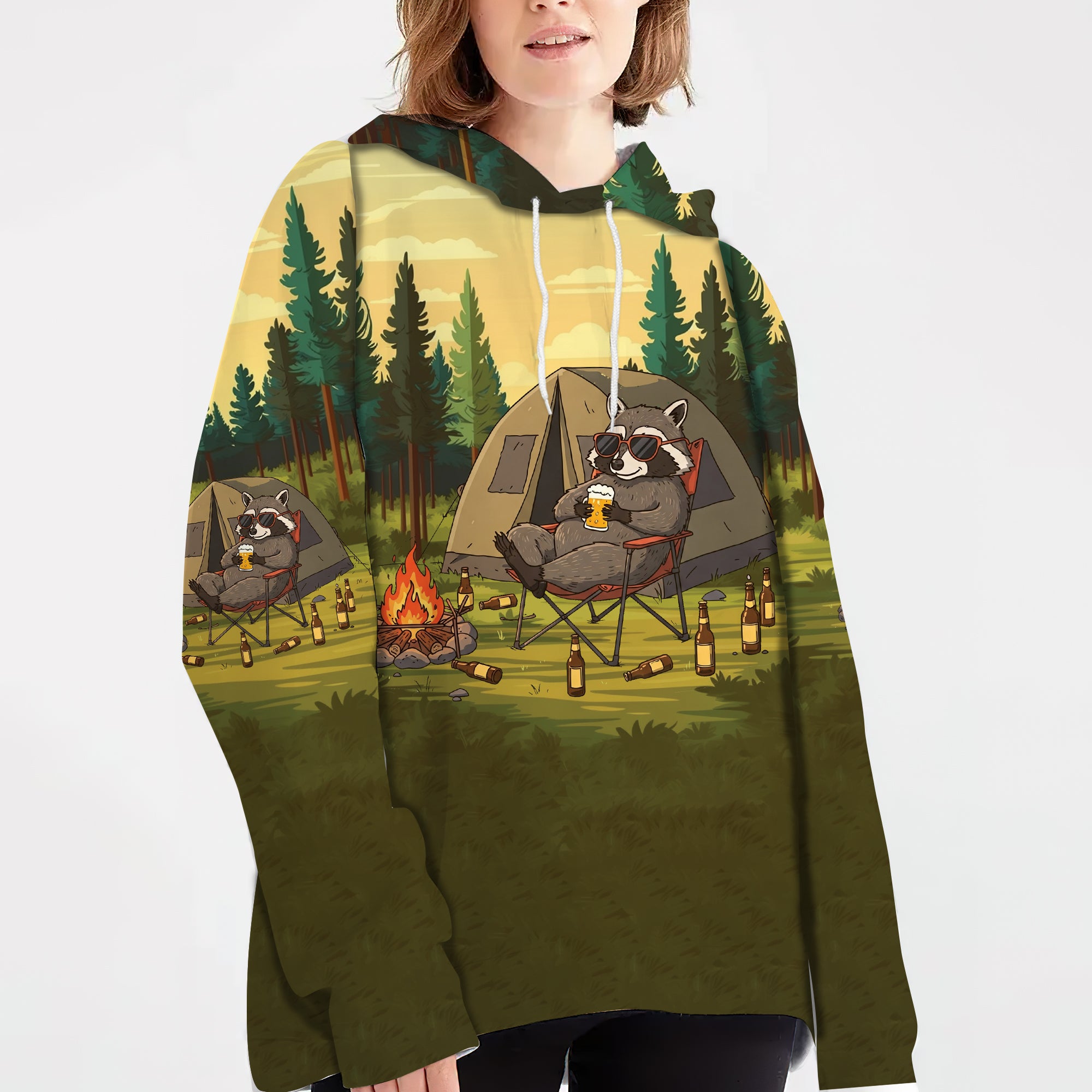 Funny Raccoon Drinking Not All Who Wander Are Lost All Over Print