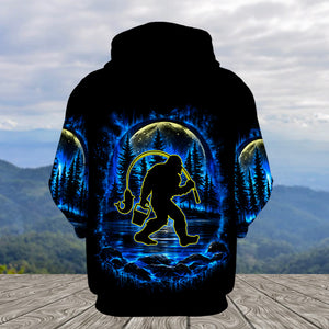 Bigfoot Fishing All Over Print Shirt
