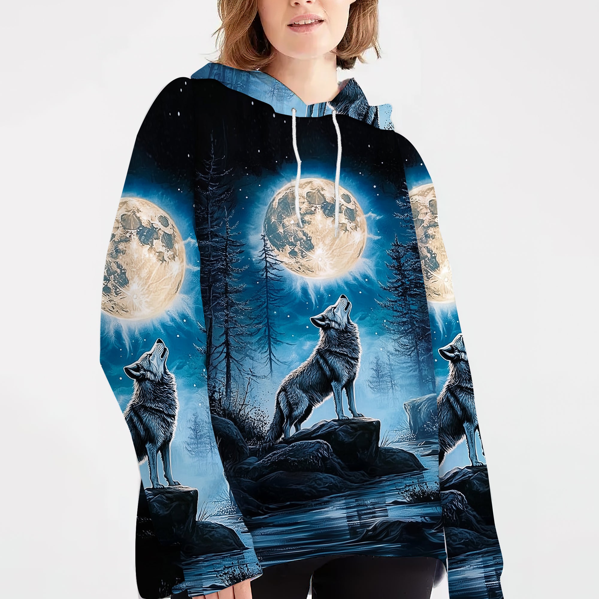 Wolf Moon Light Art All Over Print Shirt