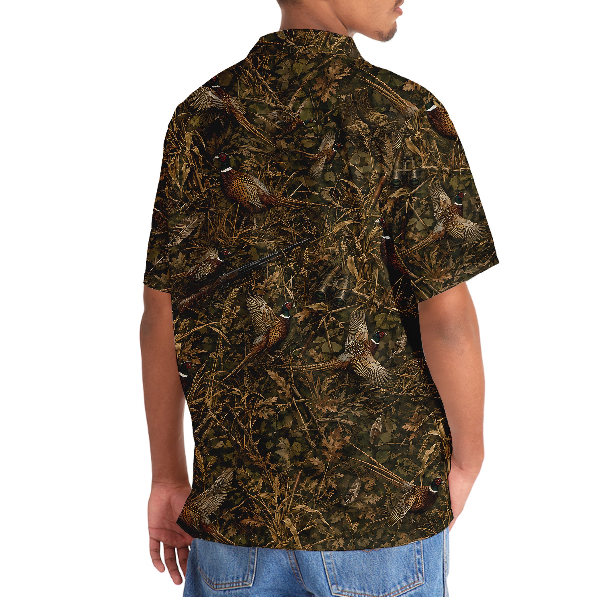 Pheasant Hunting Camo Hawaiian Shirt