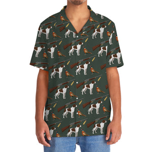 Vintage Hunting Dog & Pheasant Pattern Hawaiian Shirt