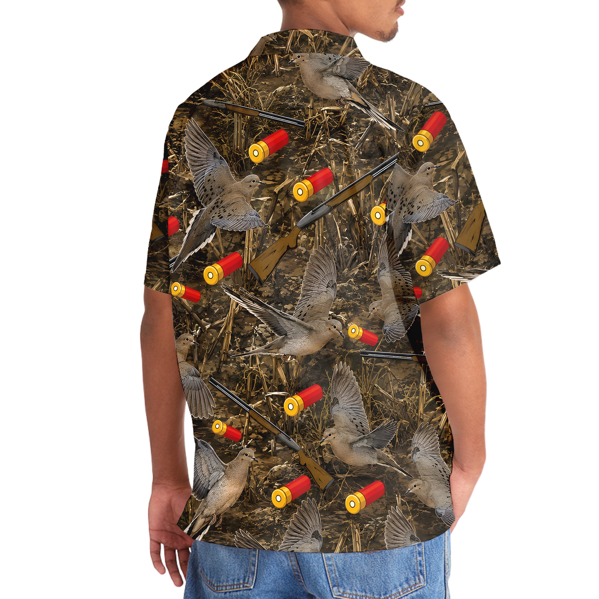 Vintage Camouflage Dove Hunting Hawaiian Shirt