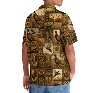 Pheasant Hunting Vintage Pattern Graphic Hawaiian Shirt