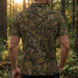 Vintage Squirrel Hunting Men Polo Shirt