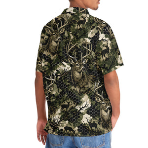 Tactical Hexagonal Deer Hunting Camo Hawaiian Shirt