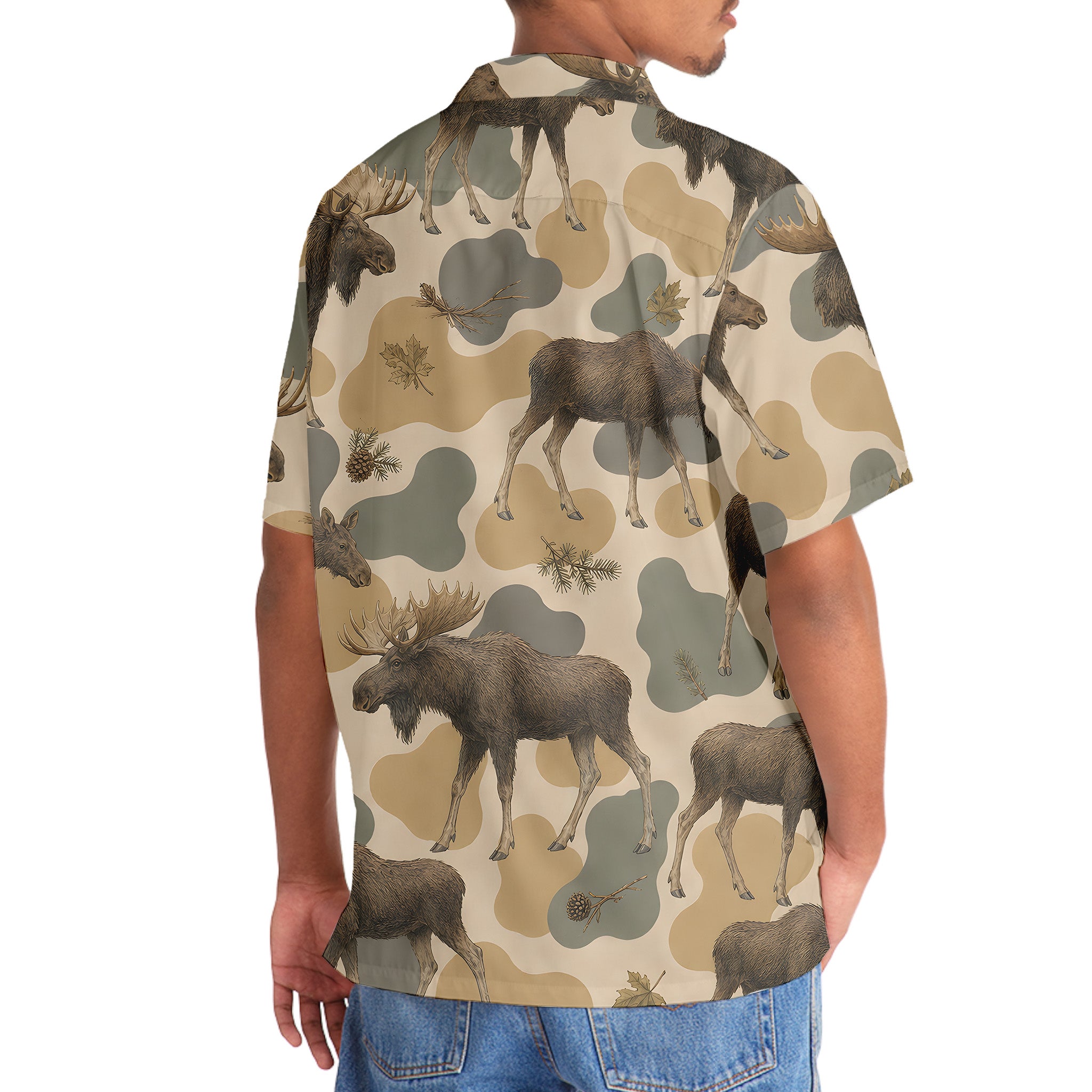 Moose Camouflage Men Polo Shirt