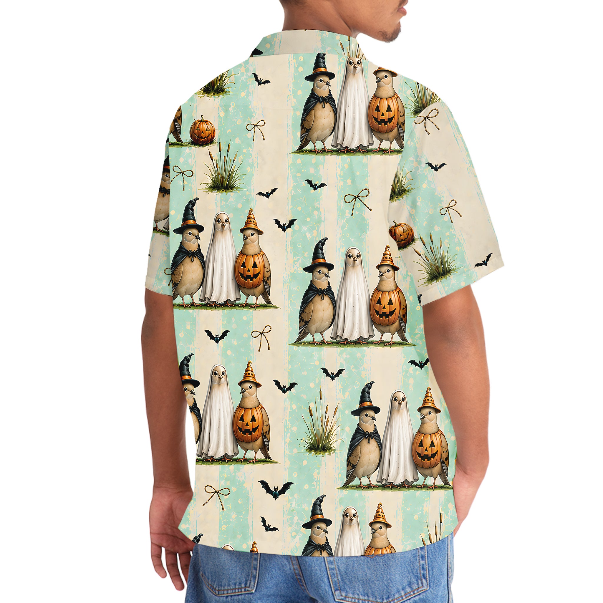 Dove Ghost Pumpkin Halloween Hawaiian Shirt