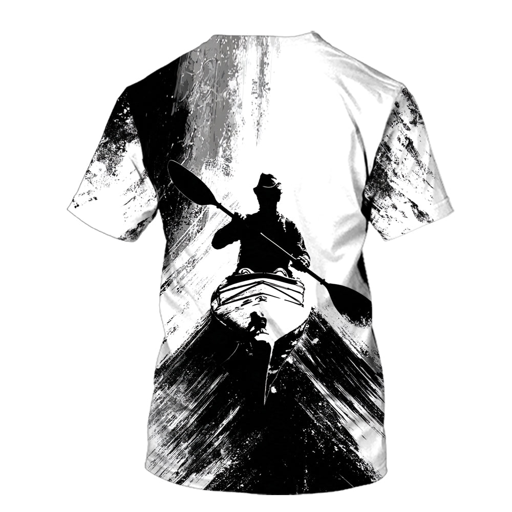 Black And White Kayaking Lover All Over Print Shirt