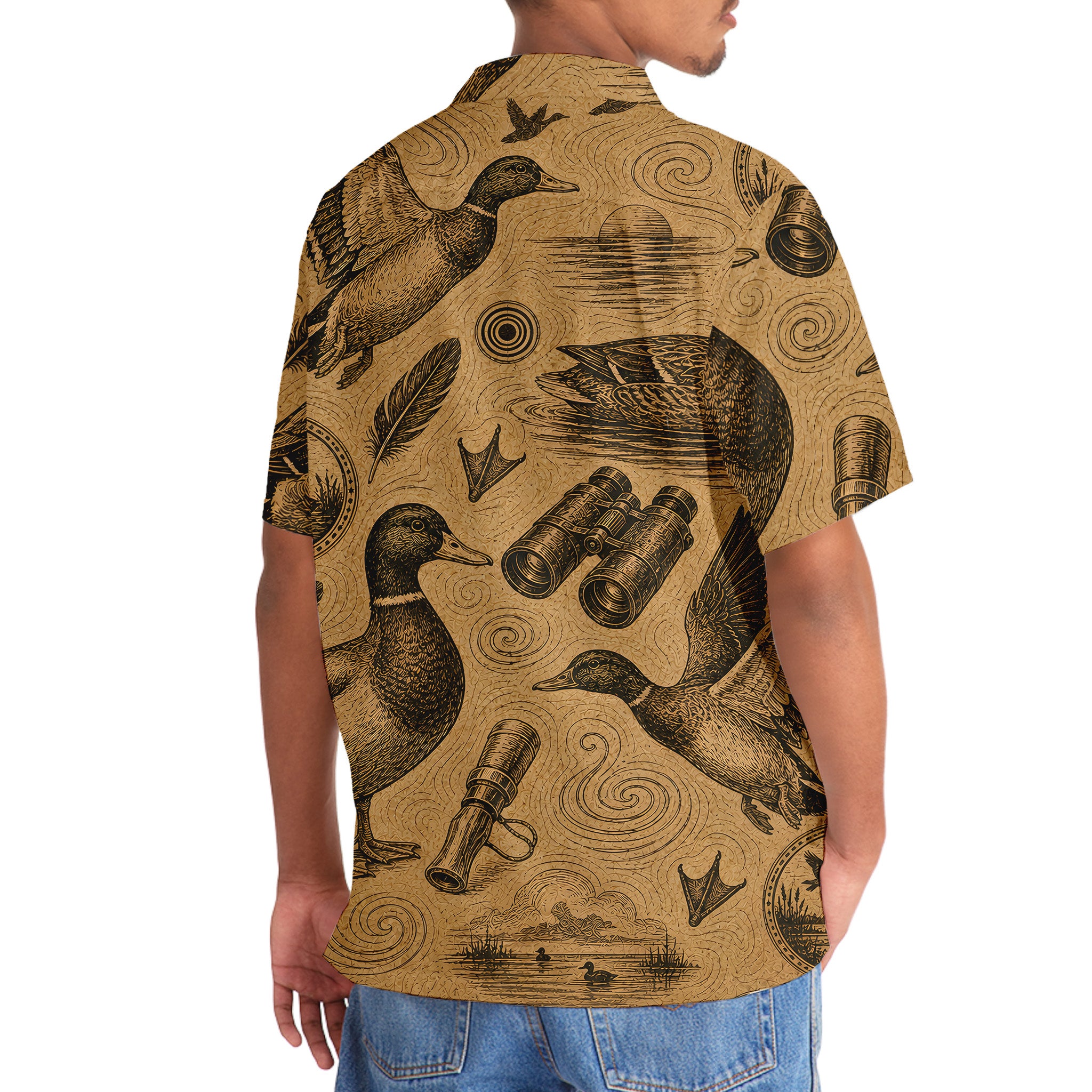 Duck Hunting Vintage Artwork Hawaiian Shirt