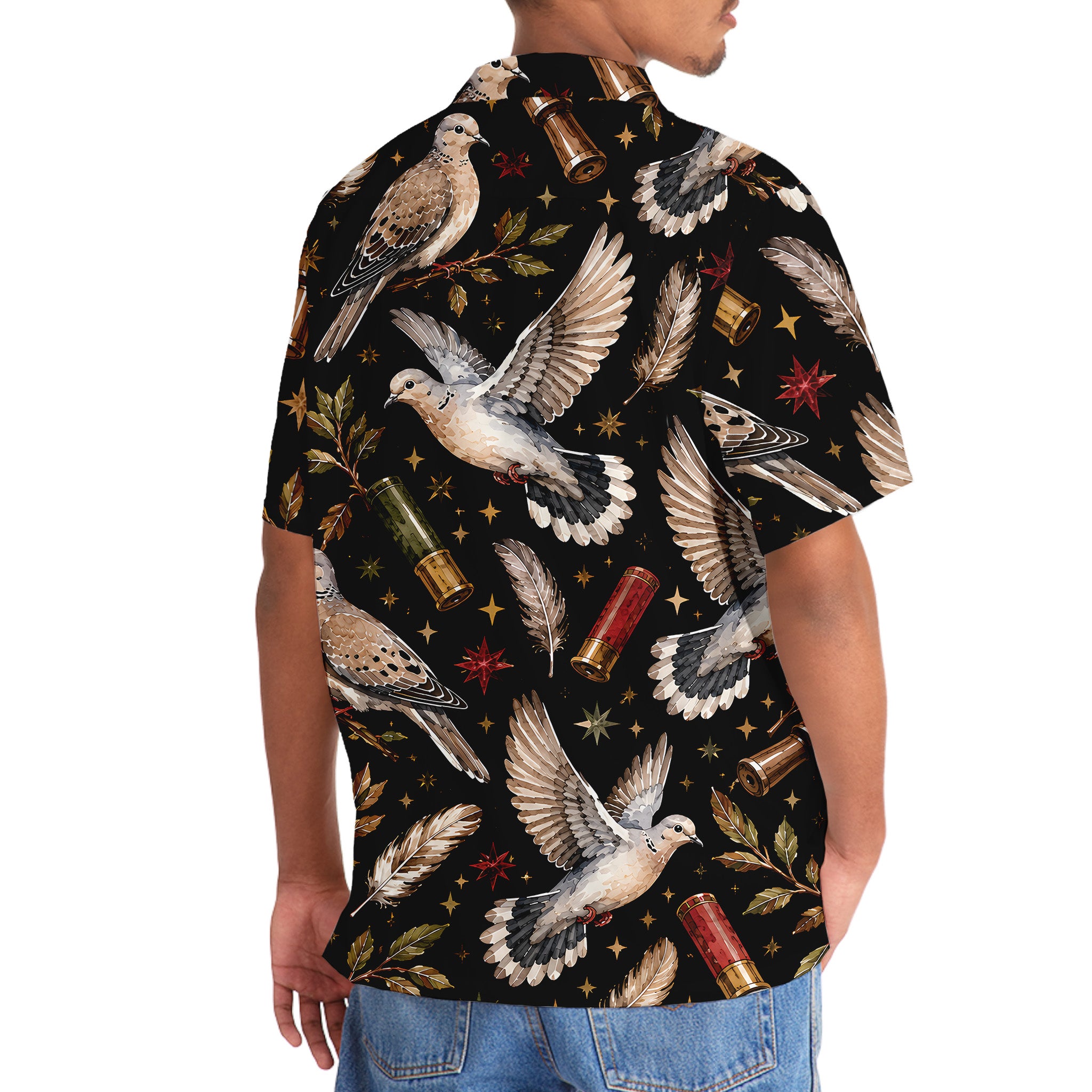 Dove Hunting Retro Black Hawaiian Shirt