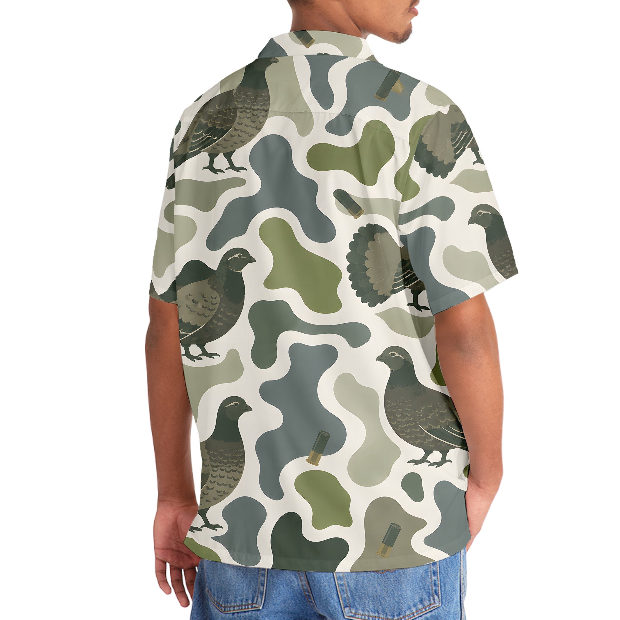 Grouse Camouflage Hunting Funny Pattern Hawaiian Shirt