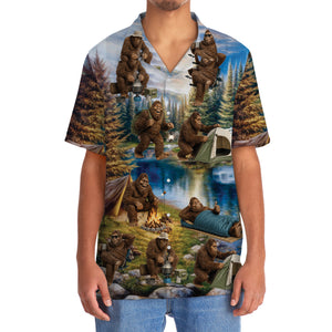 Funny Bigfoot Camping Hawaiian Shirt