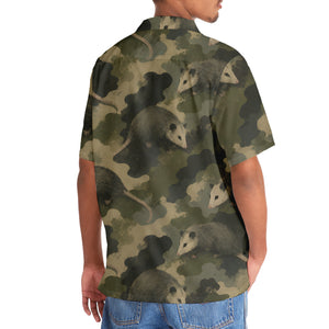 Opossum Camouflage Graphic Pattern Hawaiian Shirt