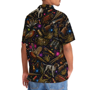 Retro Pheasant Hunting Colorful Hawaiian Shirt