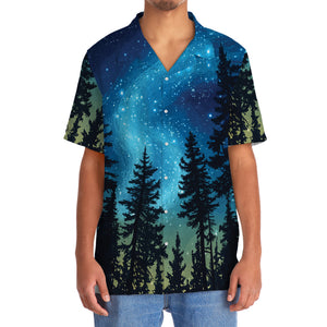 Starry Night Campfire Vintage Art  Hawaiian Shirt