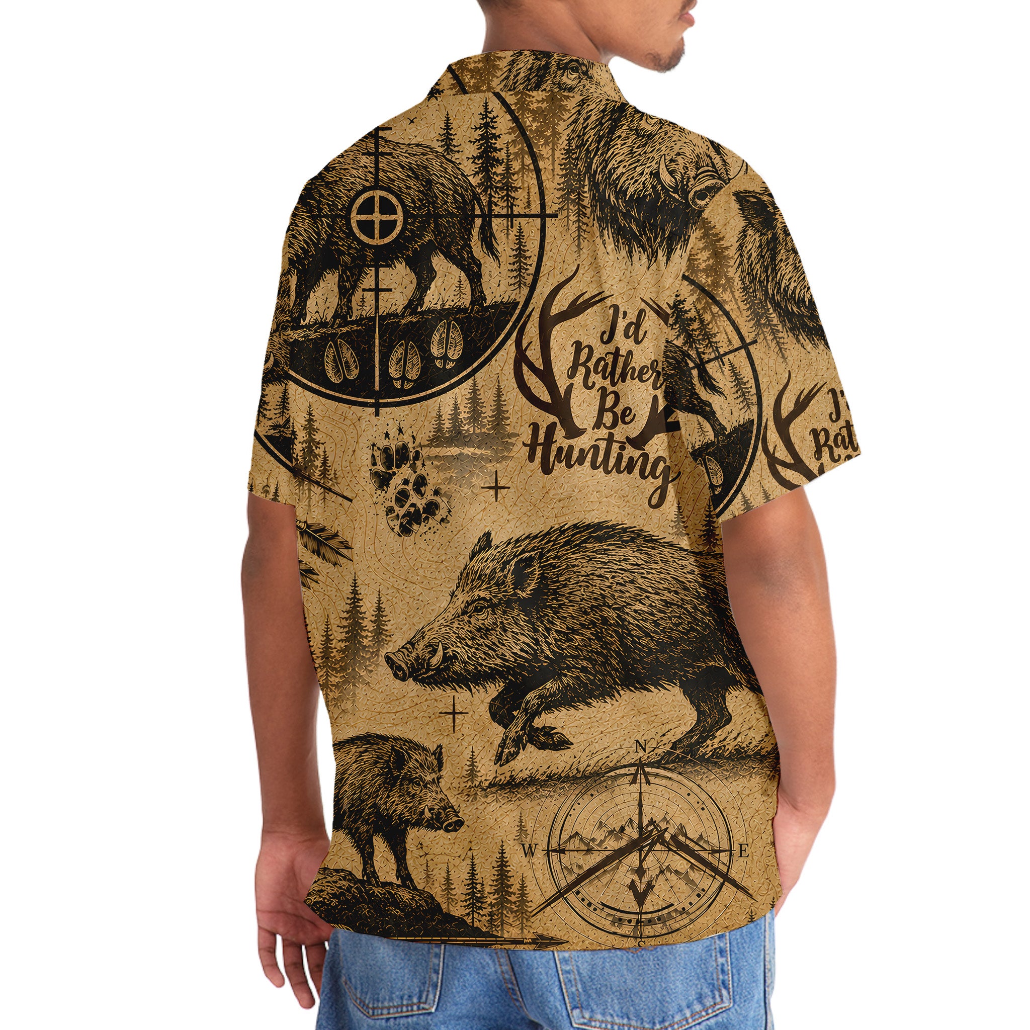 Hog I'd Rather Be Hunting Hawaiian Shirt