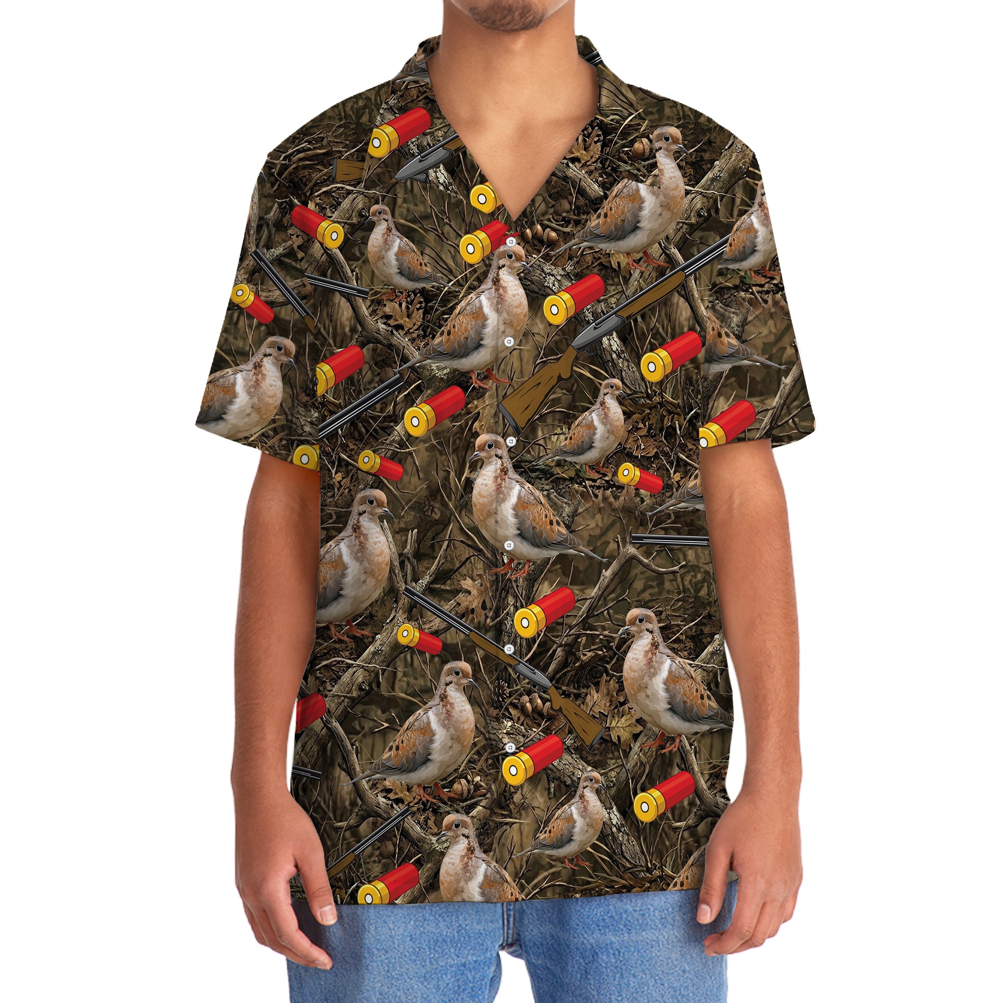 Vintage Camouflage Mourning Dove Hunting Hawaiian Shirt