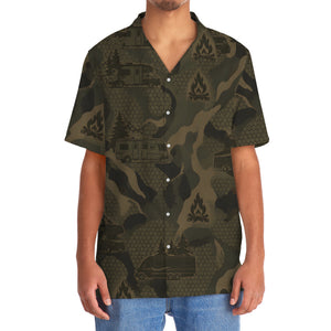 RV Car Camping Camouflage Hawaiian Shirt