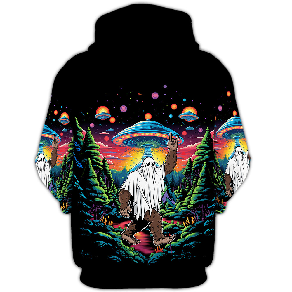 Bigfoot Boo Rock On All Over Print Shirt