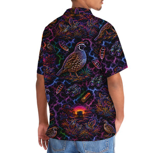 Midnight Quail Hunting Neon Hawaiian Shirt