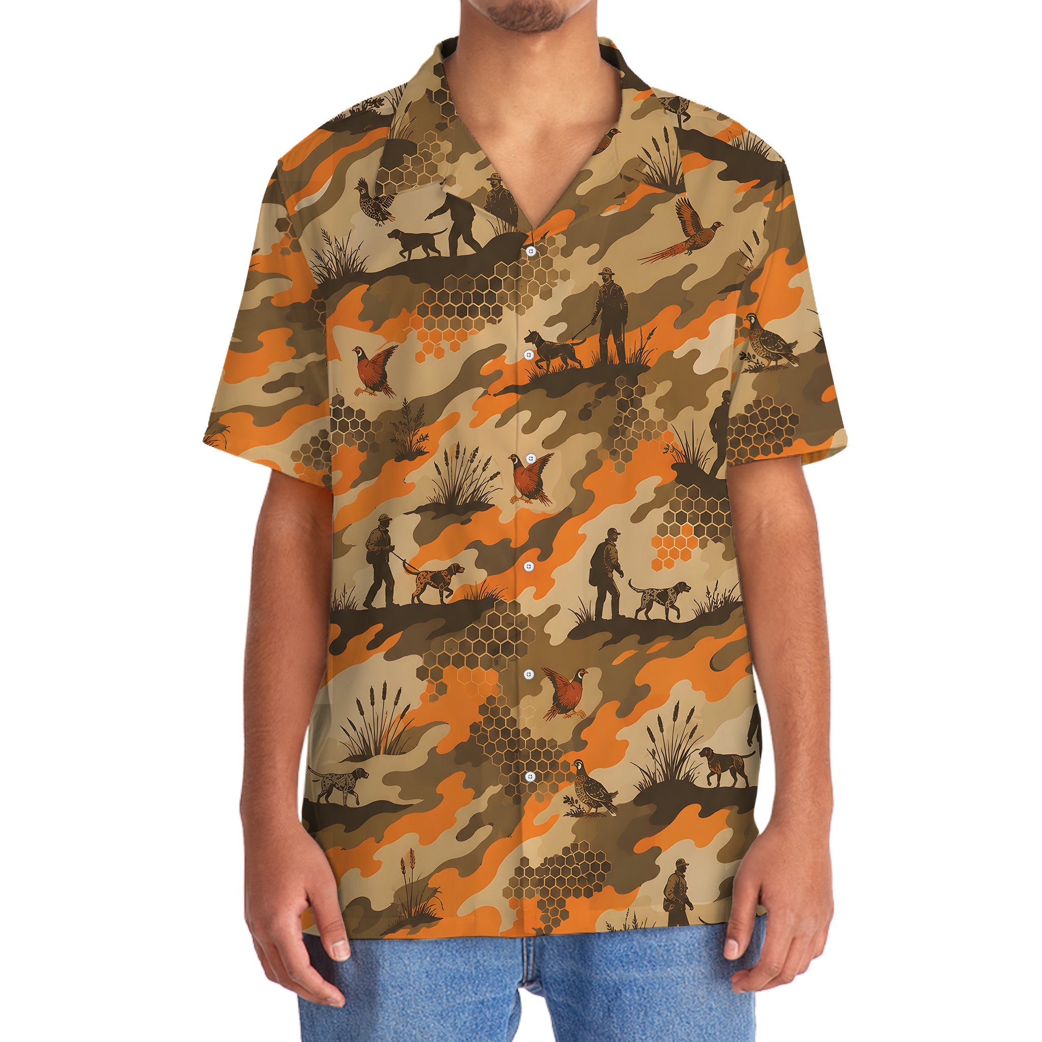 Upland Heritage Pheasant Hunting Camouflage Hawaiian Shirt
