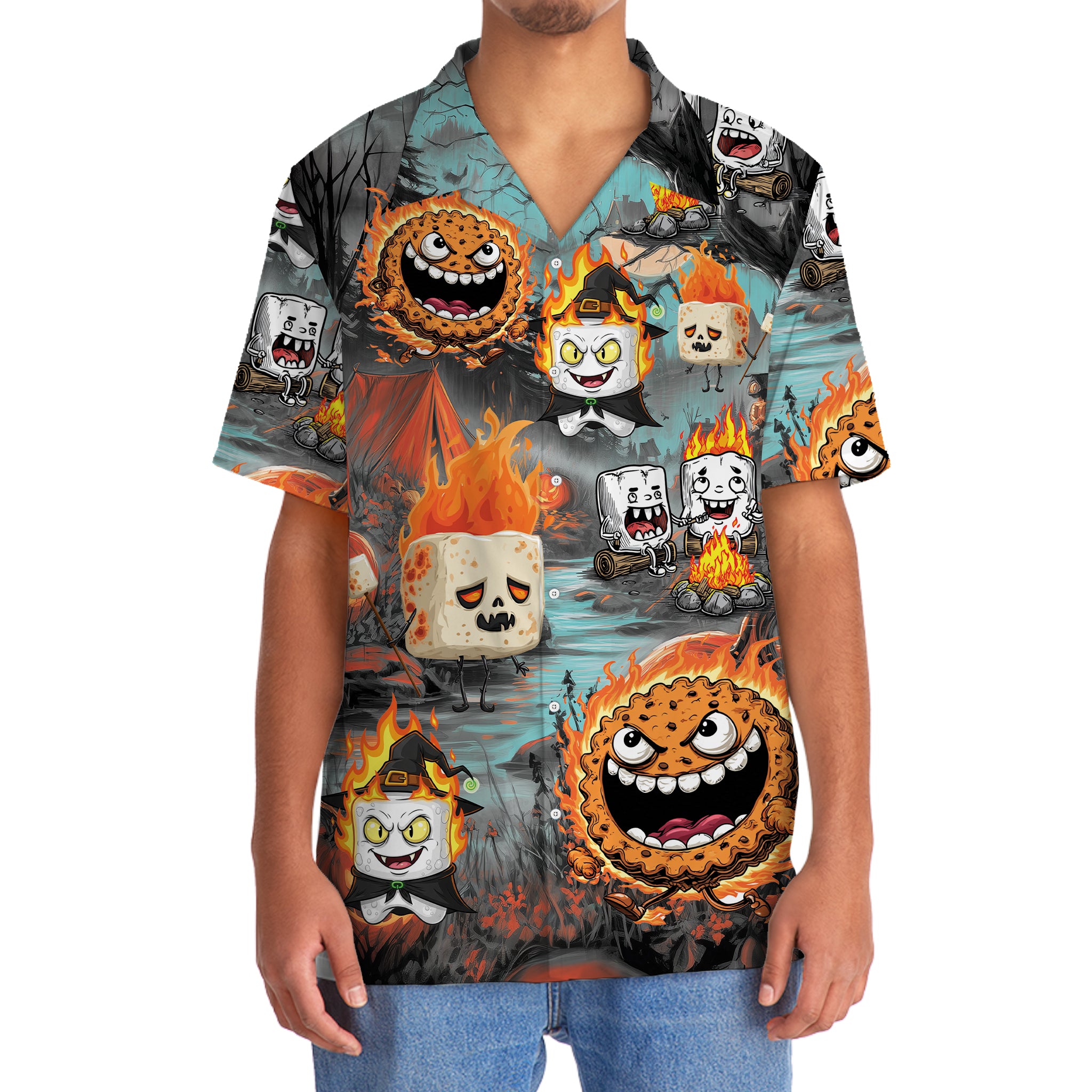 Burnt Marshmallow Halloween Hawaiian Shirt