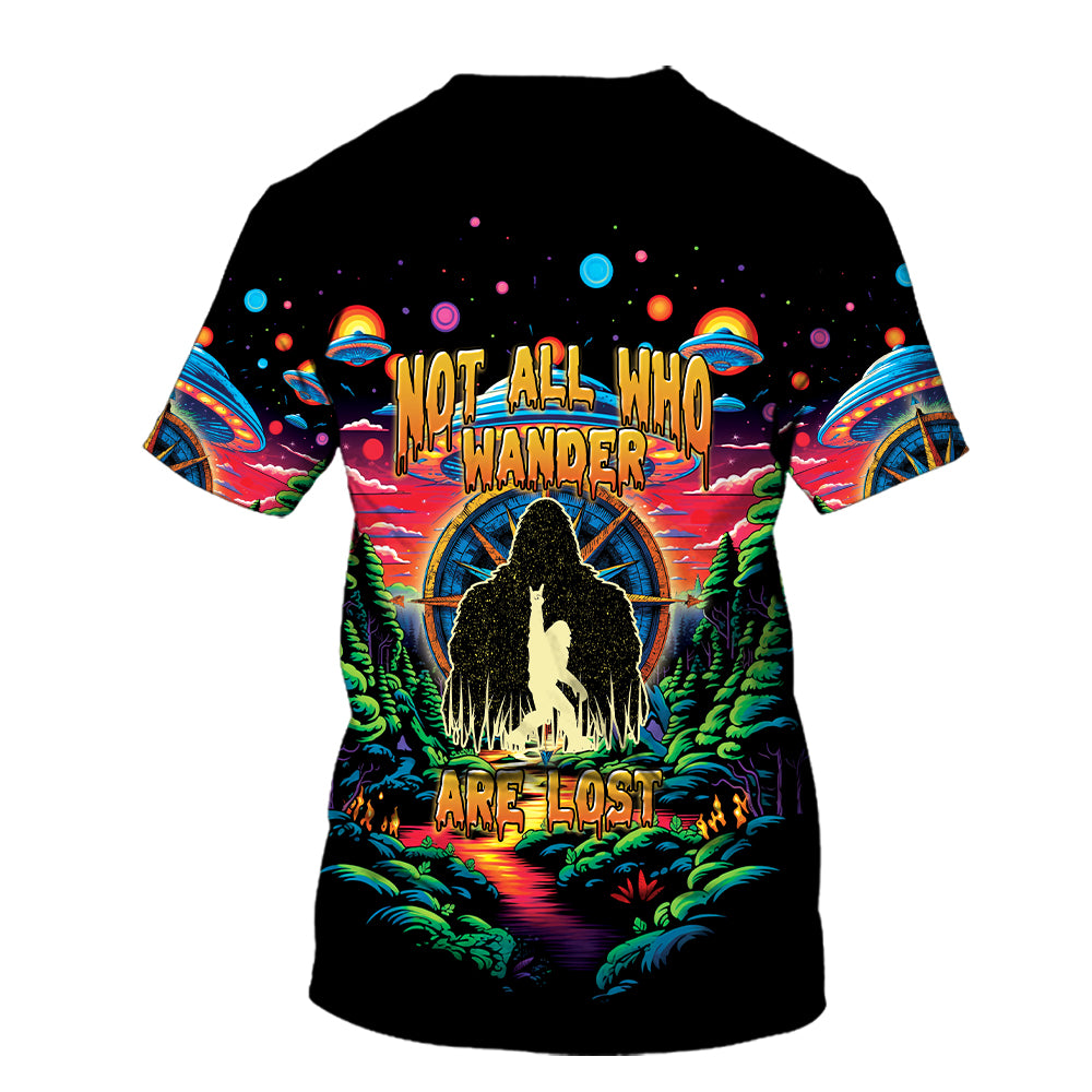 Not All Who Wander Are Lost Bigfoot All Over Print Shirt
