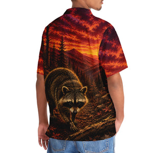 Raccoon Hunting Burnt Sky Hawaiian Shirt