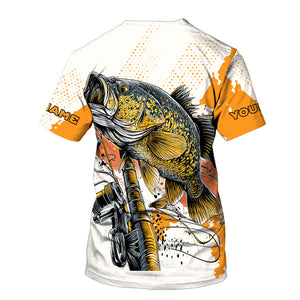 Custom Name Crappie Fish Orange All Over Print Shirt