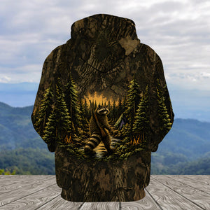 Raccoon Camouflage Hunting All Over Print