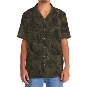Motorhome Camping Camouflage Hawaiian Shirt