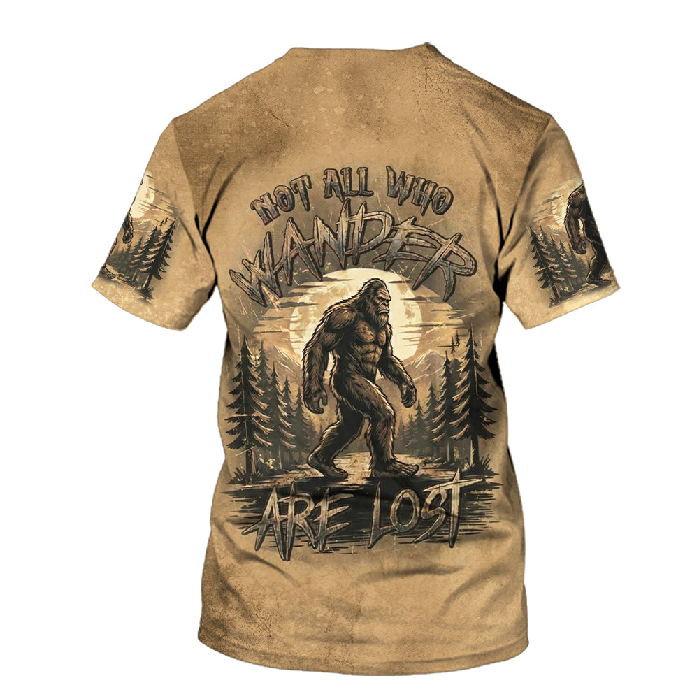 Vintage Sasquatch Not All Who Wander Are Lost All Over Print Shirt