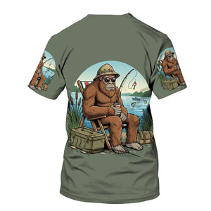I'd Rather Be Fishing Bigfoot All Over Print Shirt