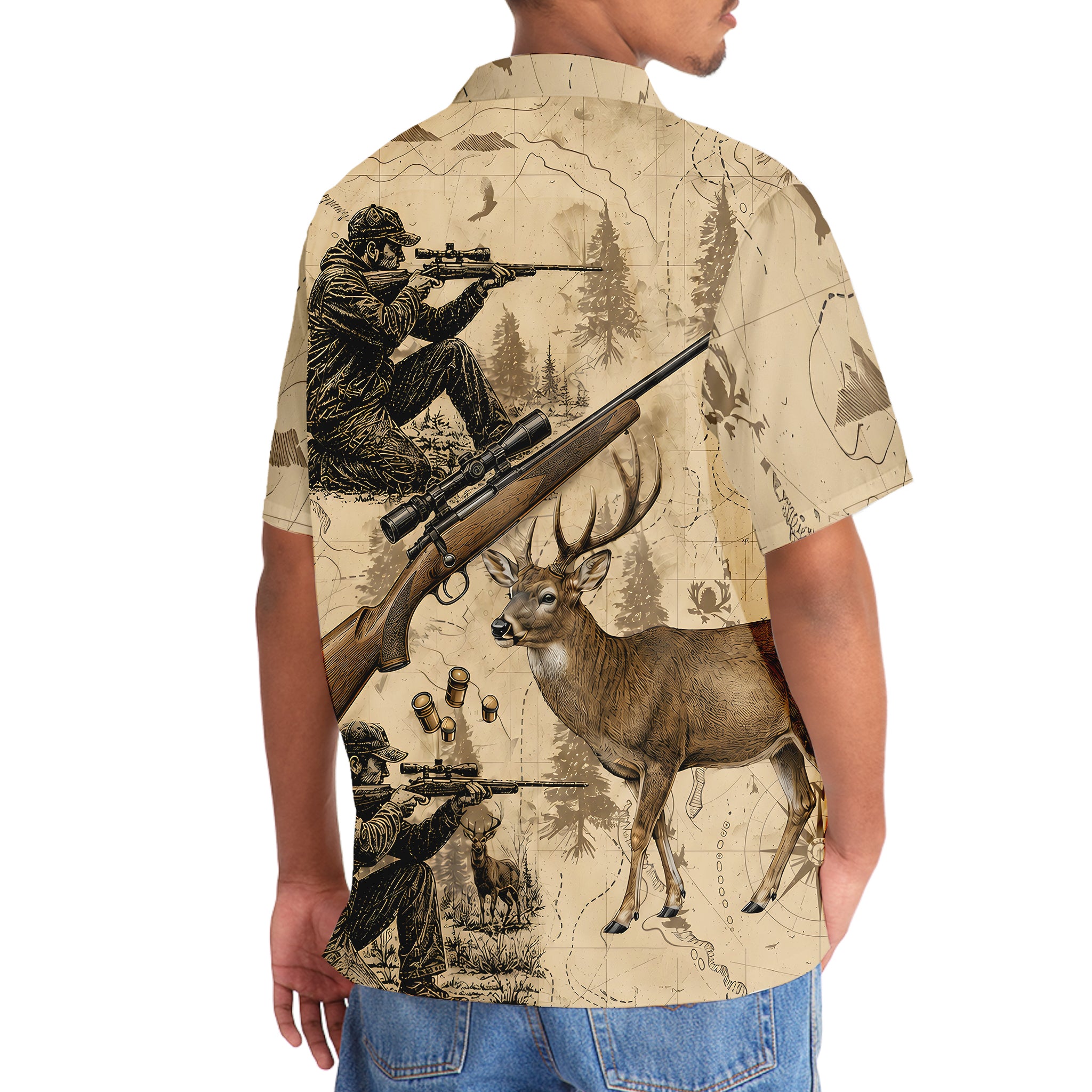 Vintage Deer Hunting Hawaiian Shirt