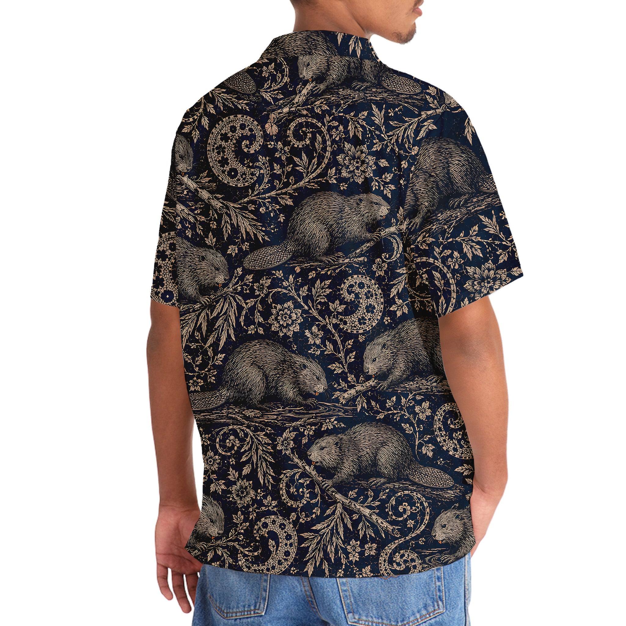 Midnight Beaver Paisley Hawaiian Shirt