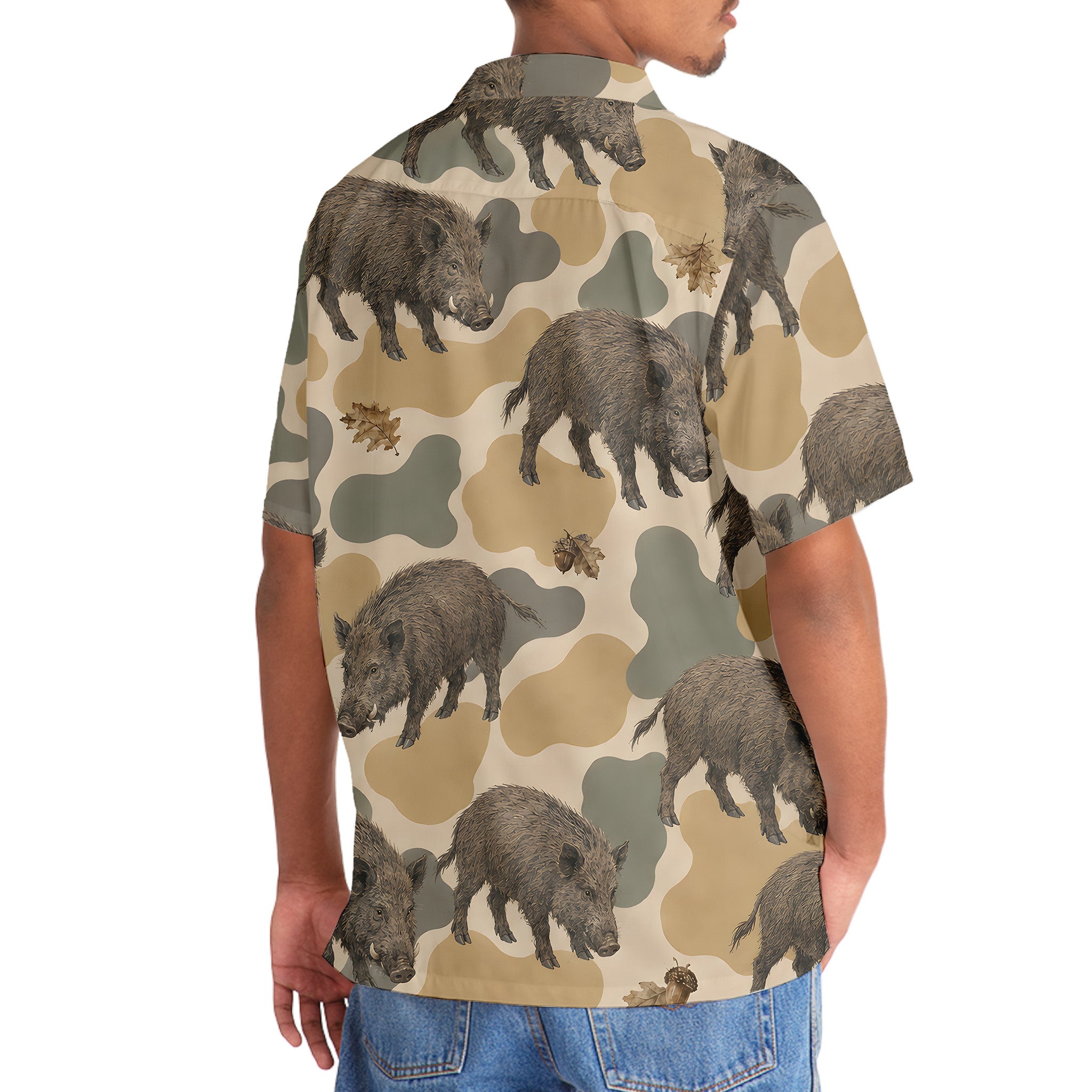 Feral Hog Camouflage Hawaiian Shirt