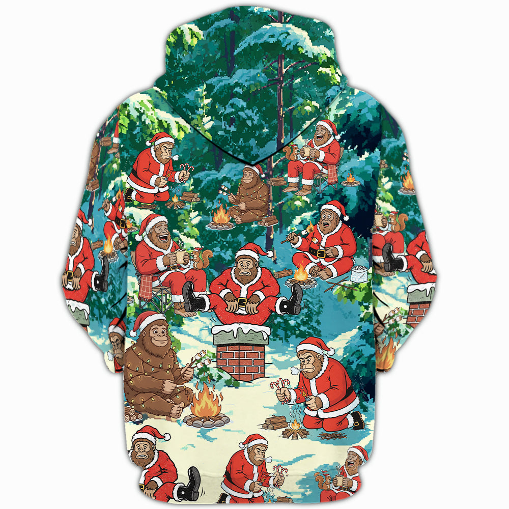 Bigfoot Camping Xmas All Over Print Shirt